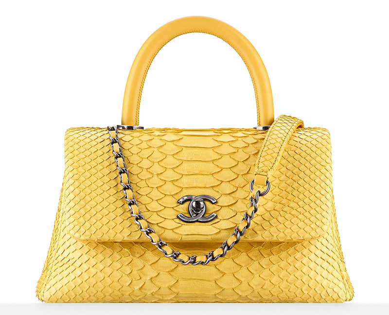 chanel python boy bolsa with handle